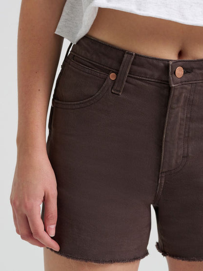 Cowboy Short Brown High Rise Denim Women's Short by Wrangler®