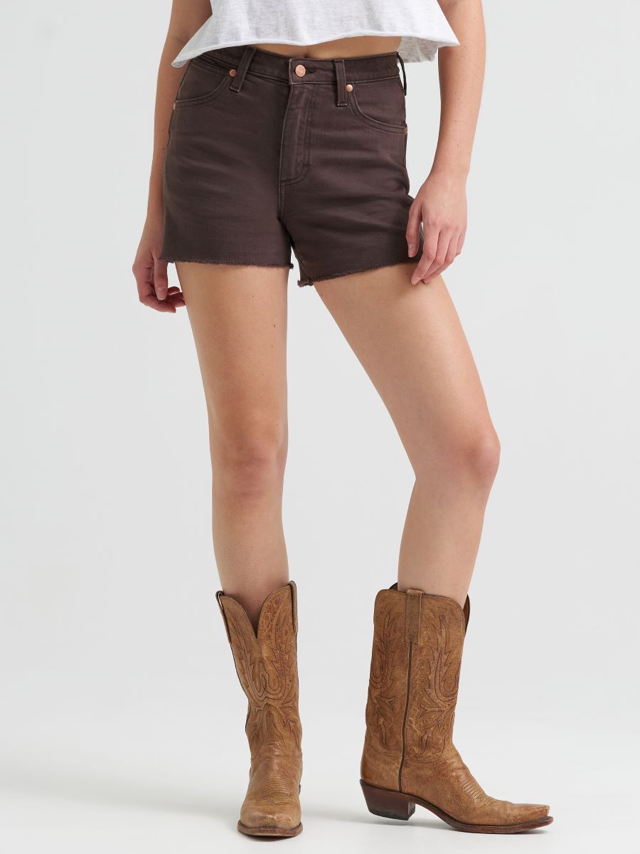 Cowboy Short Brown High Rise Denim Women's Short by Wrangler®
