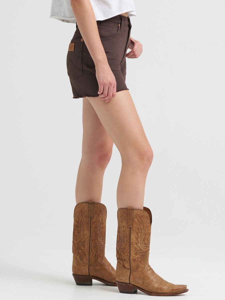 Cowboy Short Brown High Rise Denim Women's Short by Wrangler®