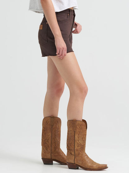 Cowboy Short Brown High Rise Denim Women's Short by Wrangler®