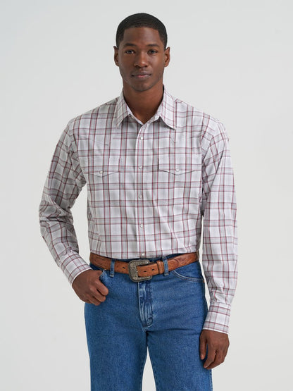 Grey Plaid Classic Fit Men's Shirt by Wrangler®