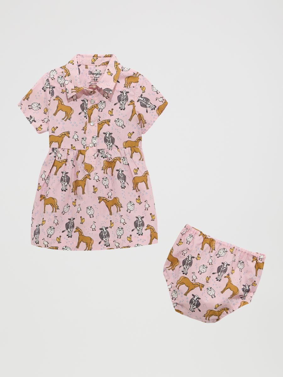 Pink Farm Animal Infant Dress by Wrangler®