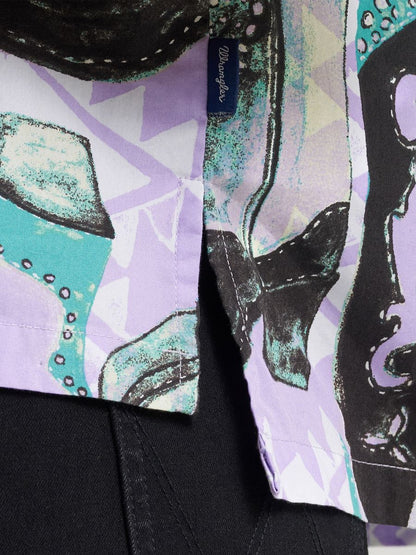 Retro™ Boot Print Short Sleeve Women's Top by Wrangler®