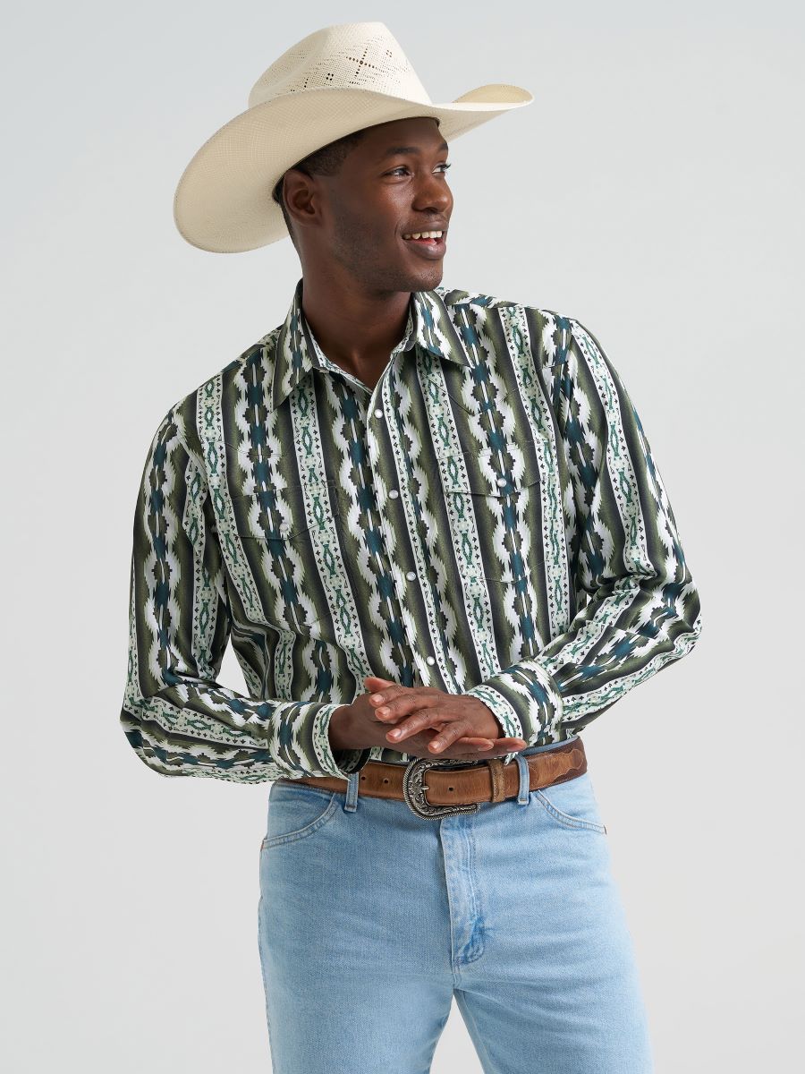 Green Southwest Checotah™ Men's Shirt by Wrangler®