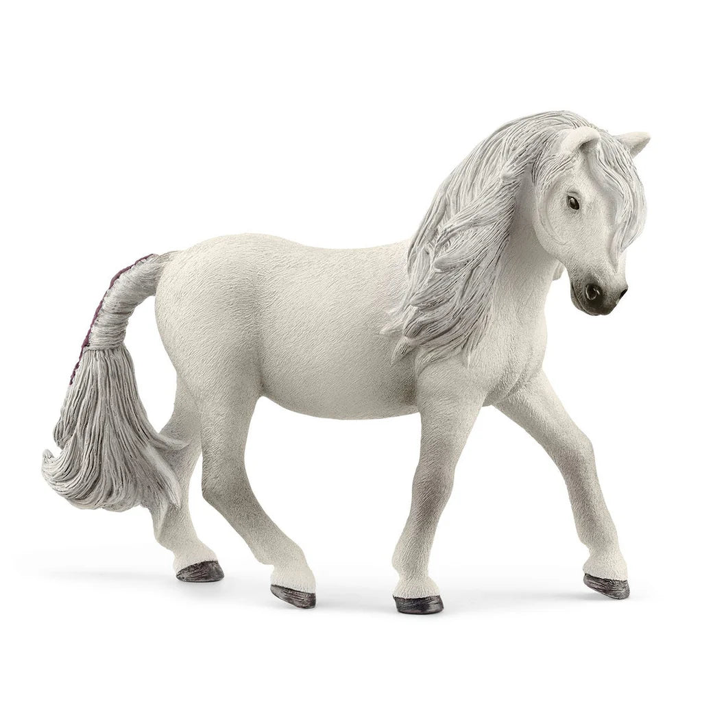 Schleich White horse figurine with a flowing mane on a white background