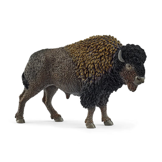 Schleich model bison on a white background
