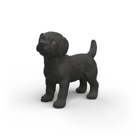 Schleich Black dog figurine on a white background