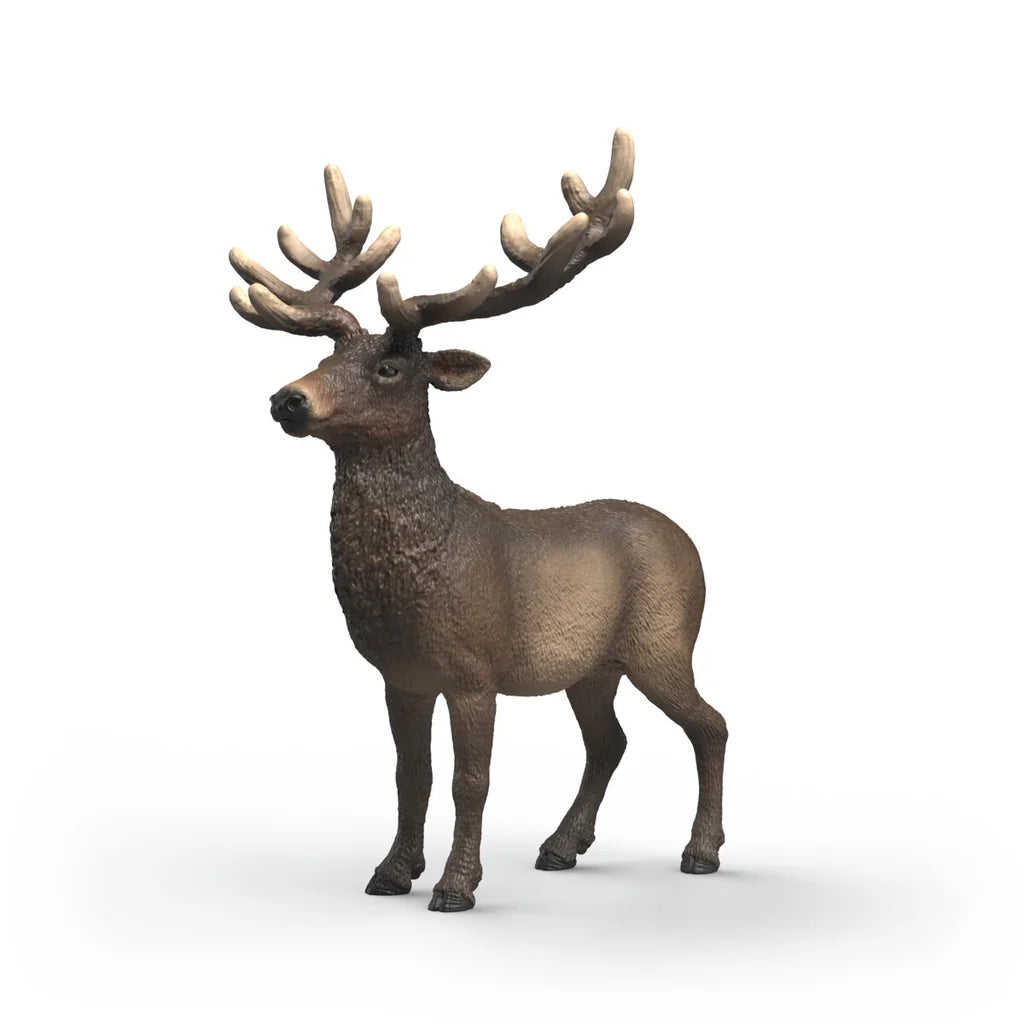 Schleich 3D model of a elk with large antlers on a white background