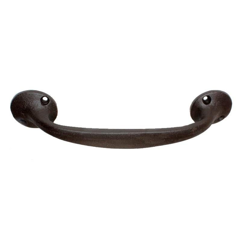 Brown cast iron drawer handle by Koppers on white background