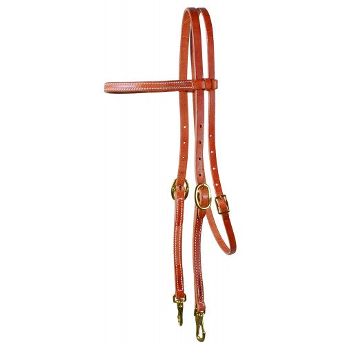 Quick Change Harness Leather Browband Headstall by Western Rawhide®