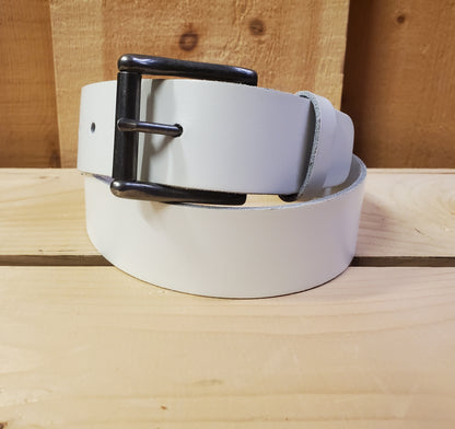 White Leather Belt