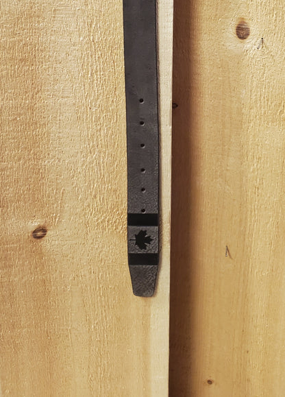 Bomber Brown Canada Flag Leather Belt
