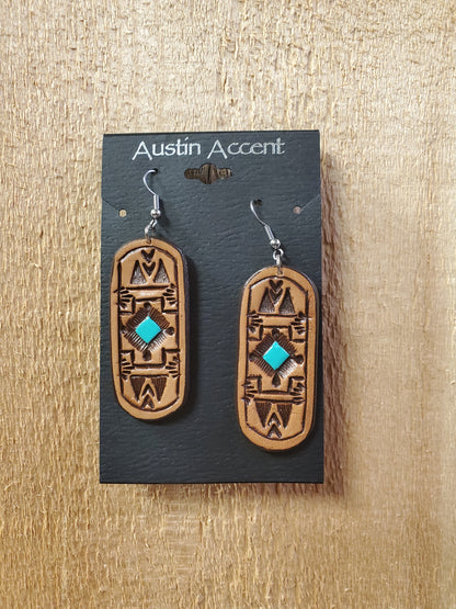 Southwest Leather Earrings by Austin Accents®