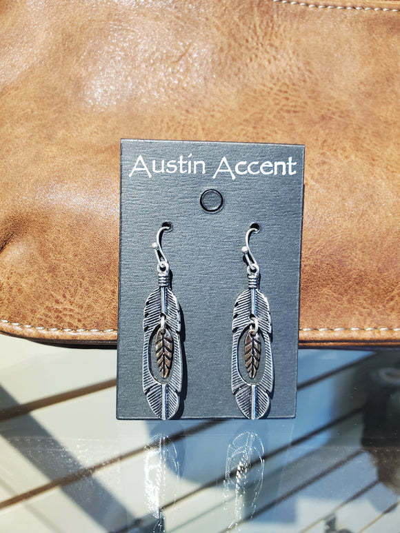 Double Feather Earrings by Austin Accents®