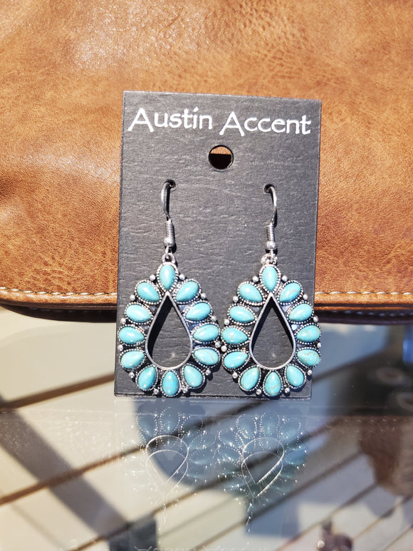 Turquoise Teardrop Hook Earrings by Austin Accents®