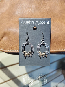 Prancing Horse-Shoe Earrings by Austin Accents®