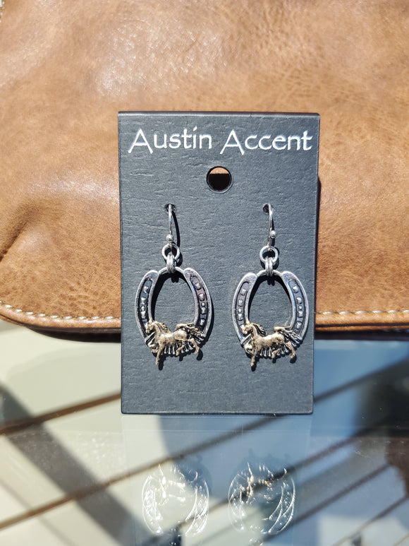 Prancing Horse-Shoe Earrings by Austin Accents®