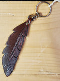 Leather Feather Keychain