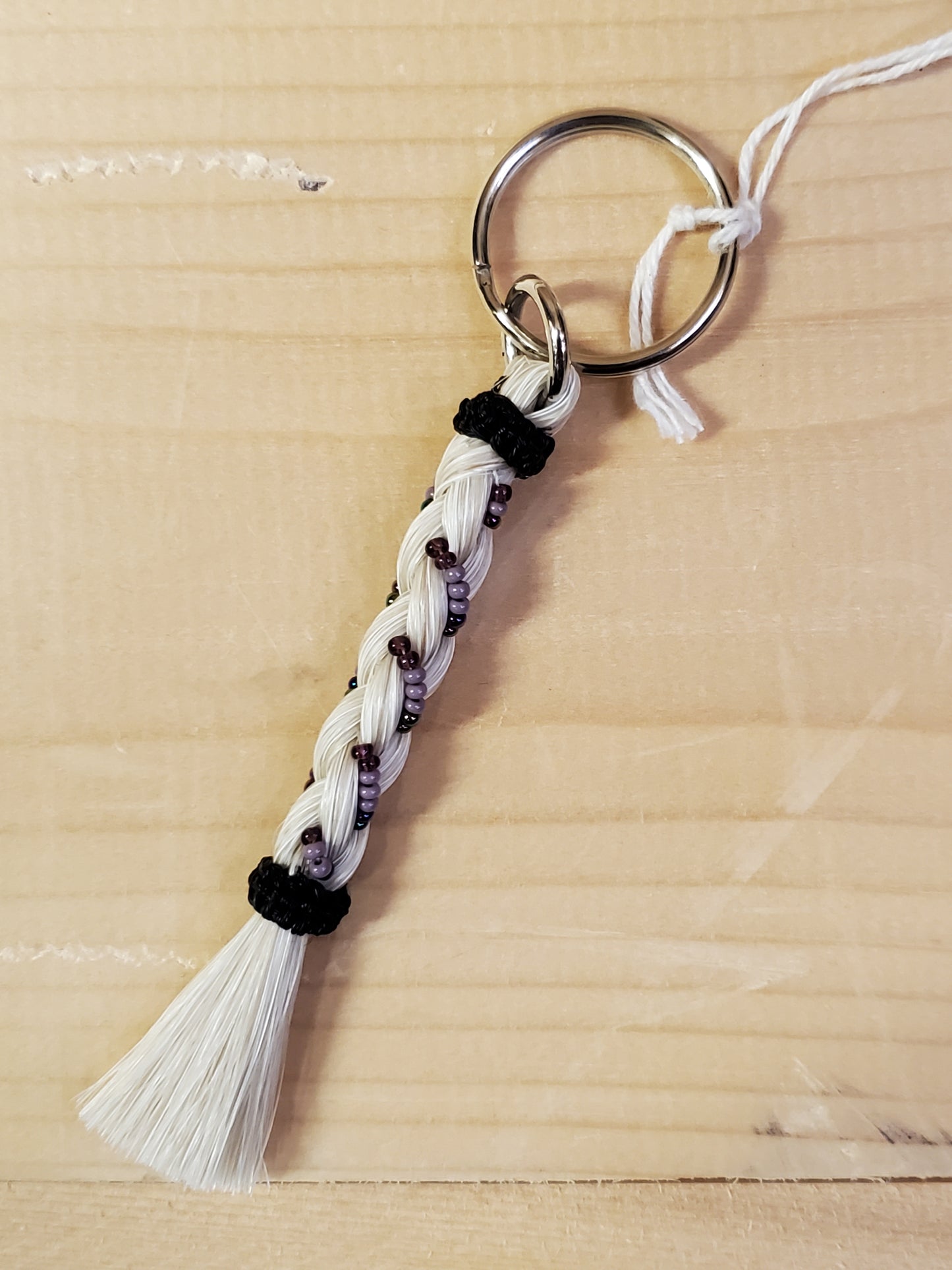 Braided & Beaded Horsehair Keychain