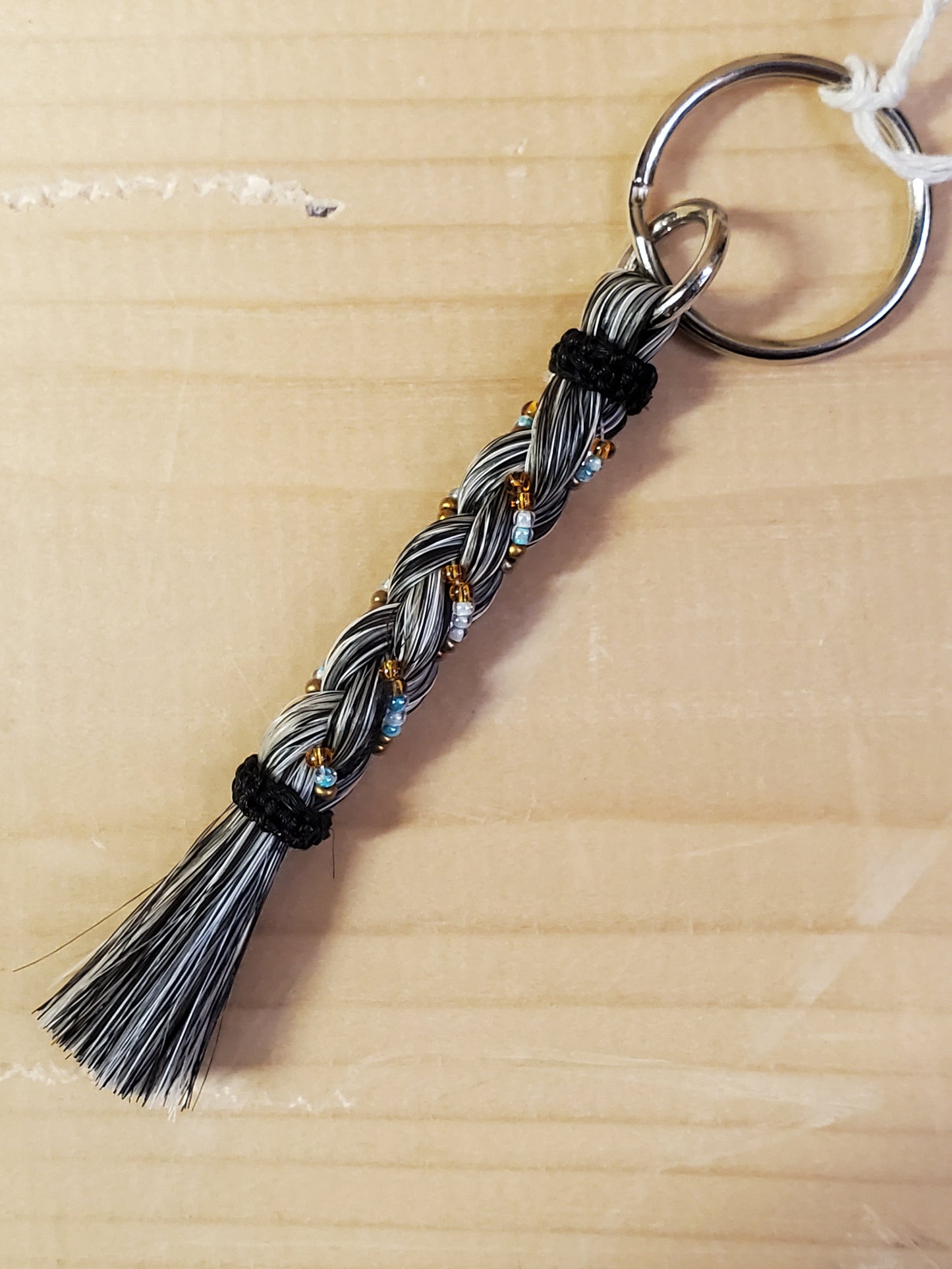 Braided & Beaded Horsehair Keychain