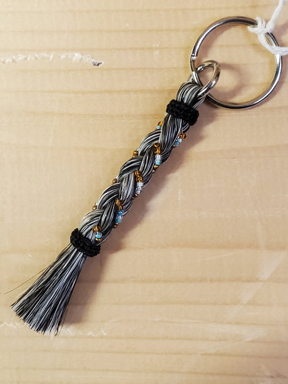 Braided & Beaded Horsehair Keychain