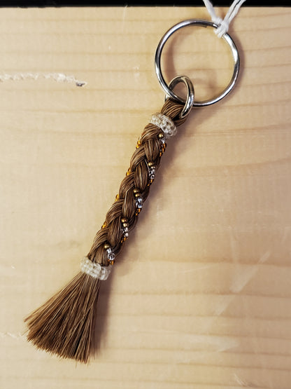 Braided & Beaded Horsehair Keychain