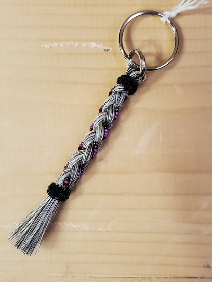 Braided & Beaded Horsehair Keychain