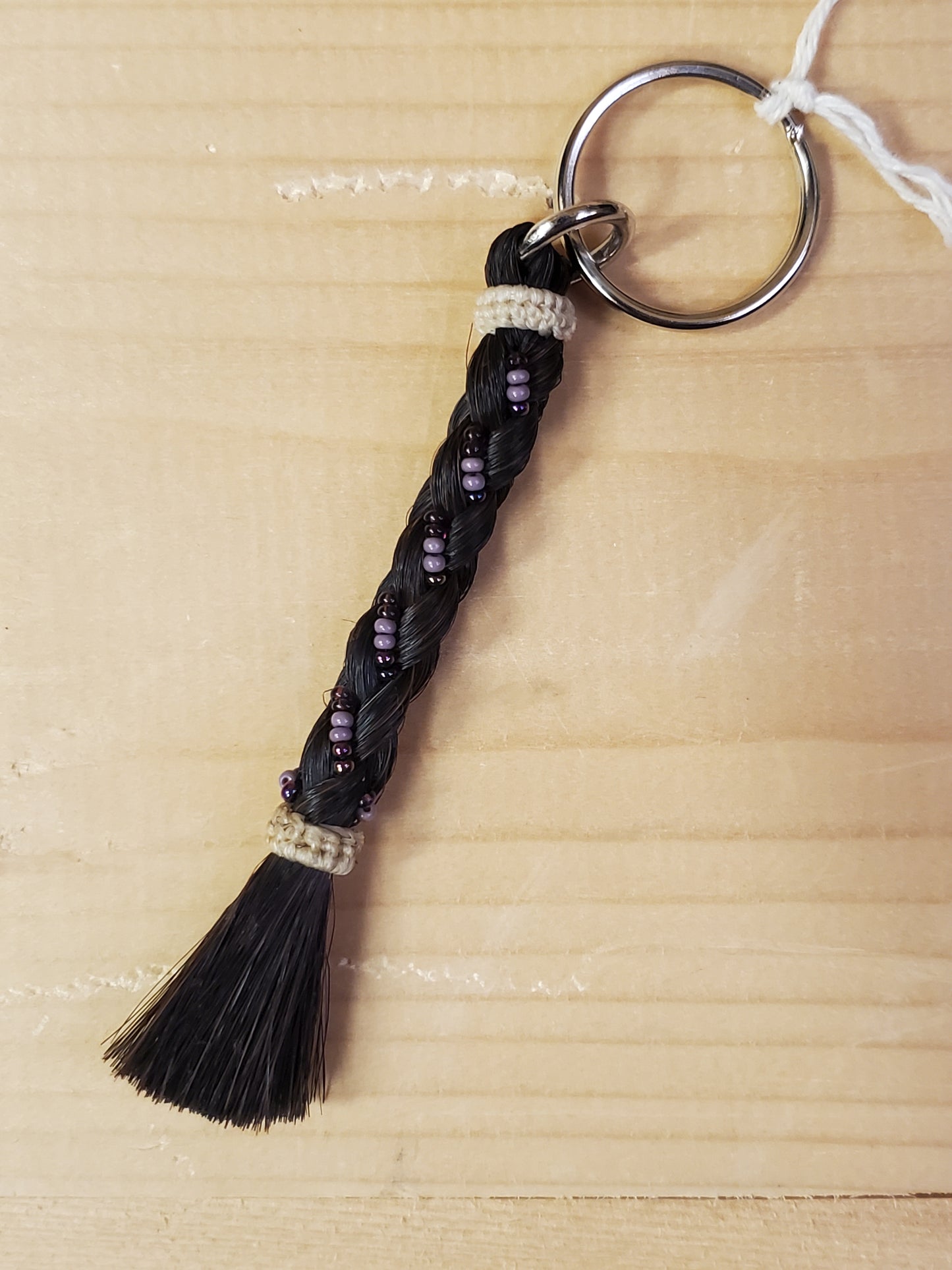 Braided & Beaded Horsehair Keychain