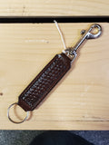 Basket Stamp Leather & Clip Keychain