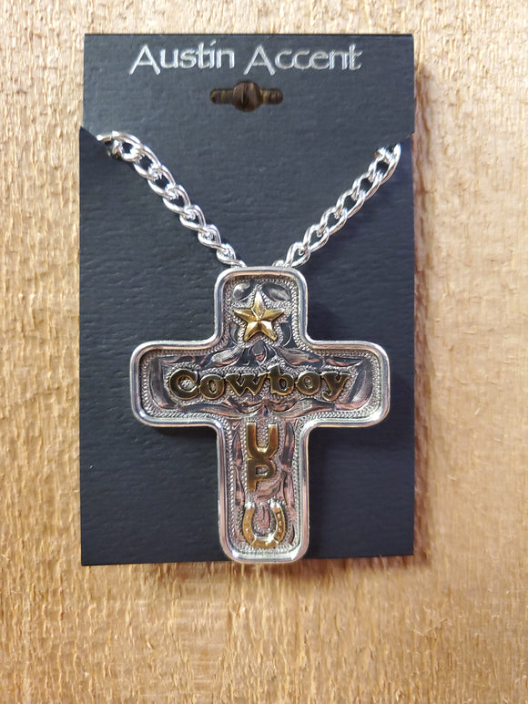 Cowboy Up Cross Necklace by Austin Accents®