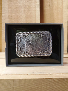 Scrolling & Rope Edge Rectangle Belt Buckle by Nocona®