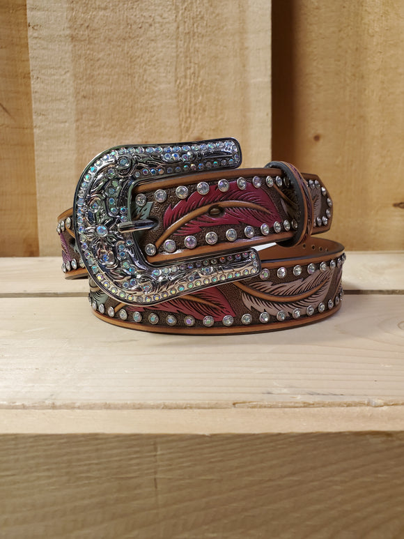 'Sparkling Feathers' Girl's Belt by Angel Ranch®