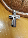 Leather Cross Men's Necklace by Twister®