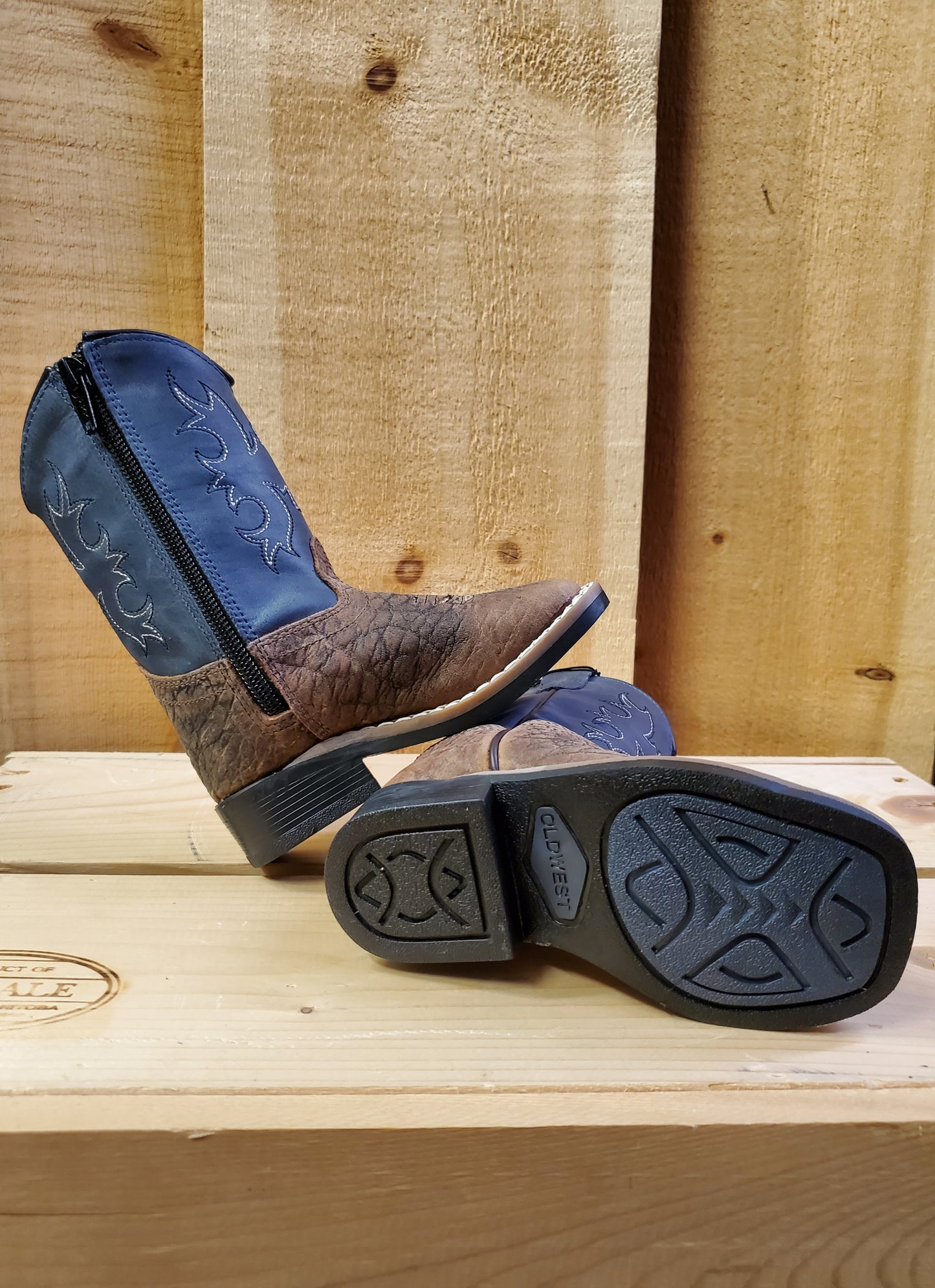 Blue & Brown Toddler's Boot by Old West®