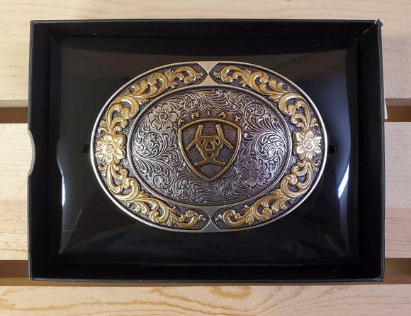 'Ariat' Two Tone Logo Belt Buckle by Ariat®