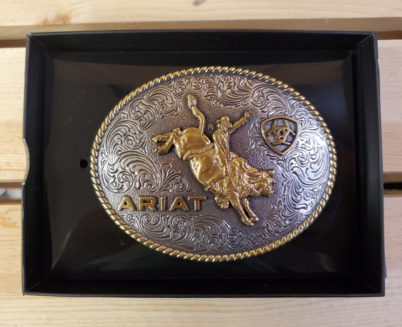 'Ariat' Two Tone Bull Rider Belt Buckle by Ariat®
