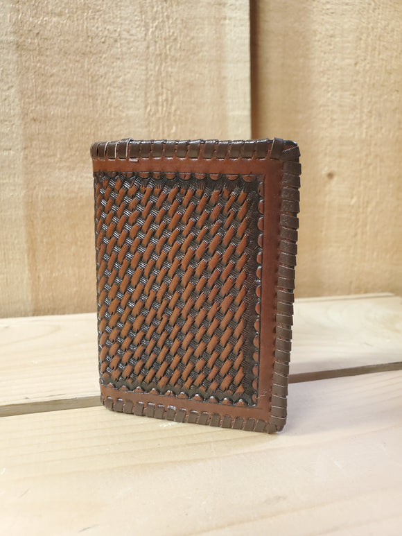 Basket Stamp & Laced Tri Fold Men's Wallet by 3D®