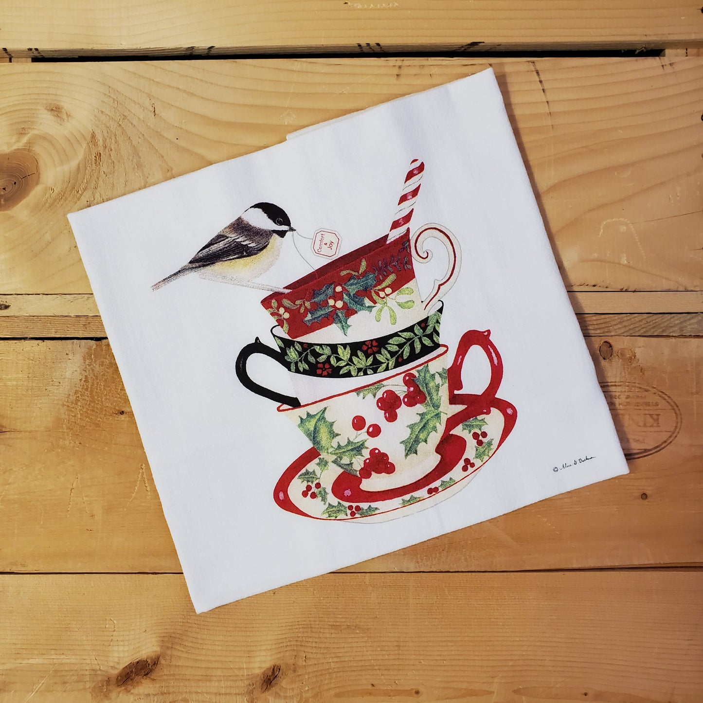 Christmas Flour Sack Kitchen Towel by Alice's Cottage®