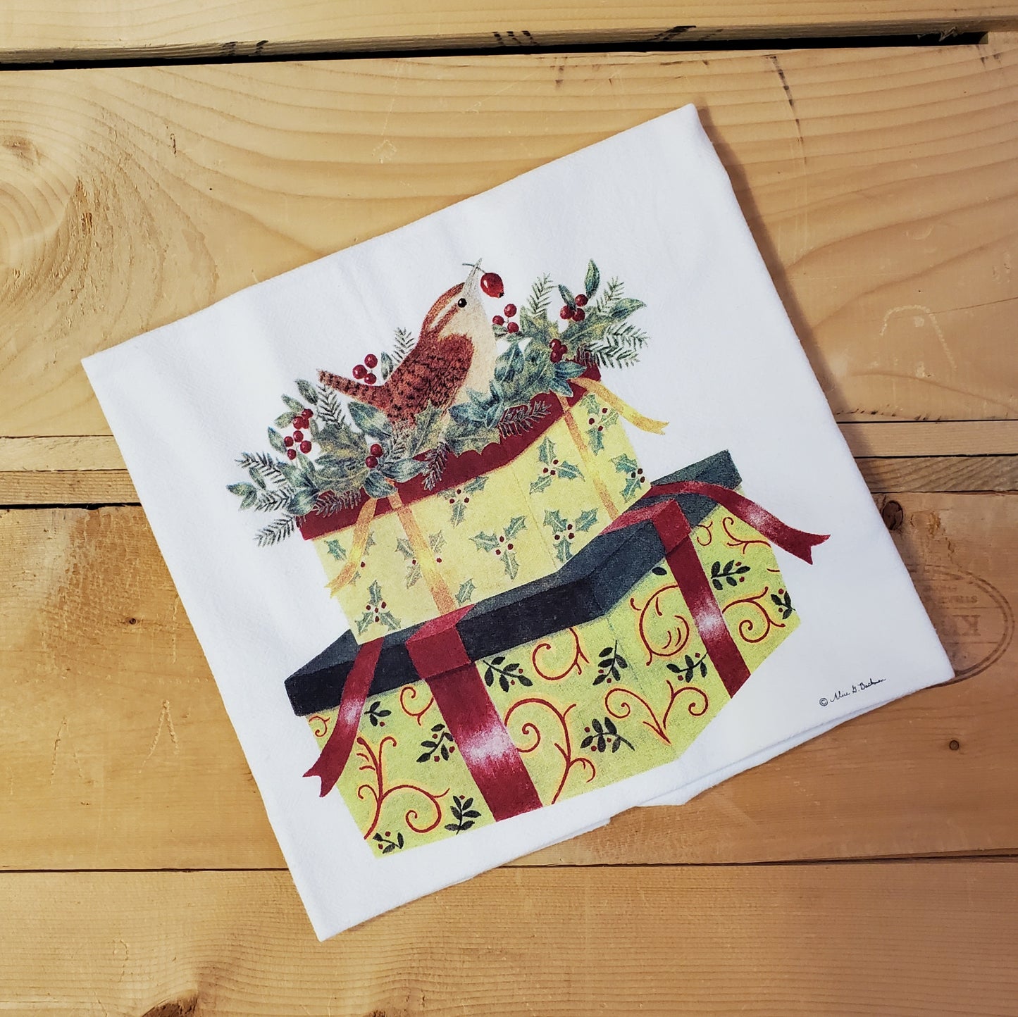 Christmas Flour Sack Kitchen Towel by Alice's Cottage®