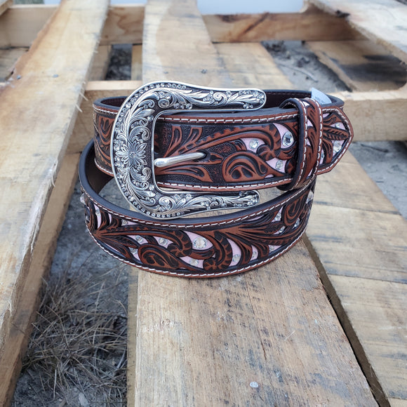 Blingy Pink Inlay Women's Belt by Ariat®