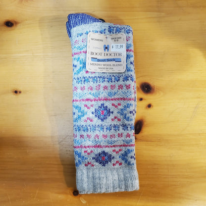 Patterned Merino Wool Blend Women's Socks by Boot Doctor®