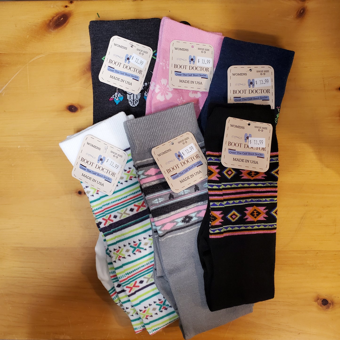 Patterned Over The Calf Women's Boot Socks by Boot Doctor®