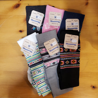 Patterned Over The Calf Women's Boot Socks by Boot Doctor®