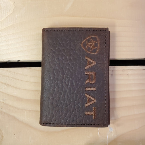 Chocolate Top Grain Tri-Fold Men's Wallet by Ariat®