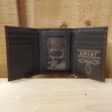 Chocolate Top Grain Tri-Fold Men's Wallet by Ariat®