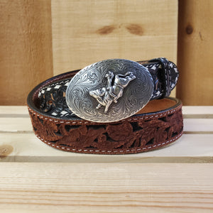 Tooled Cutout & Buckstitch Boy's Belt by 3D Belt®