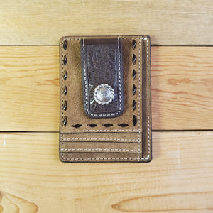 Buckstitch Leather Money Clip Card Wallet by Nocona®