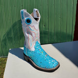 White & Turquoise Glitter Children's Boot by Old West®