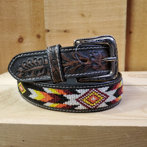 Black Beaded Men's Belt by Nocona®