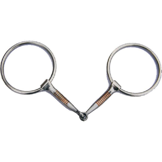 Metal Ger-Ryan bridle bit on a white background